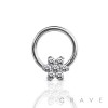 316L SURGICAL STEEL HINGED SEGMENT HOOP RINGS WITH CZ FLOWER
